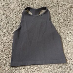 Free People Gray Halter Ribbed Tank Sz M/L
